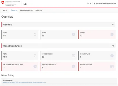 LEI Kunden Dashboard