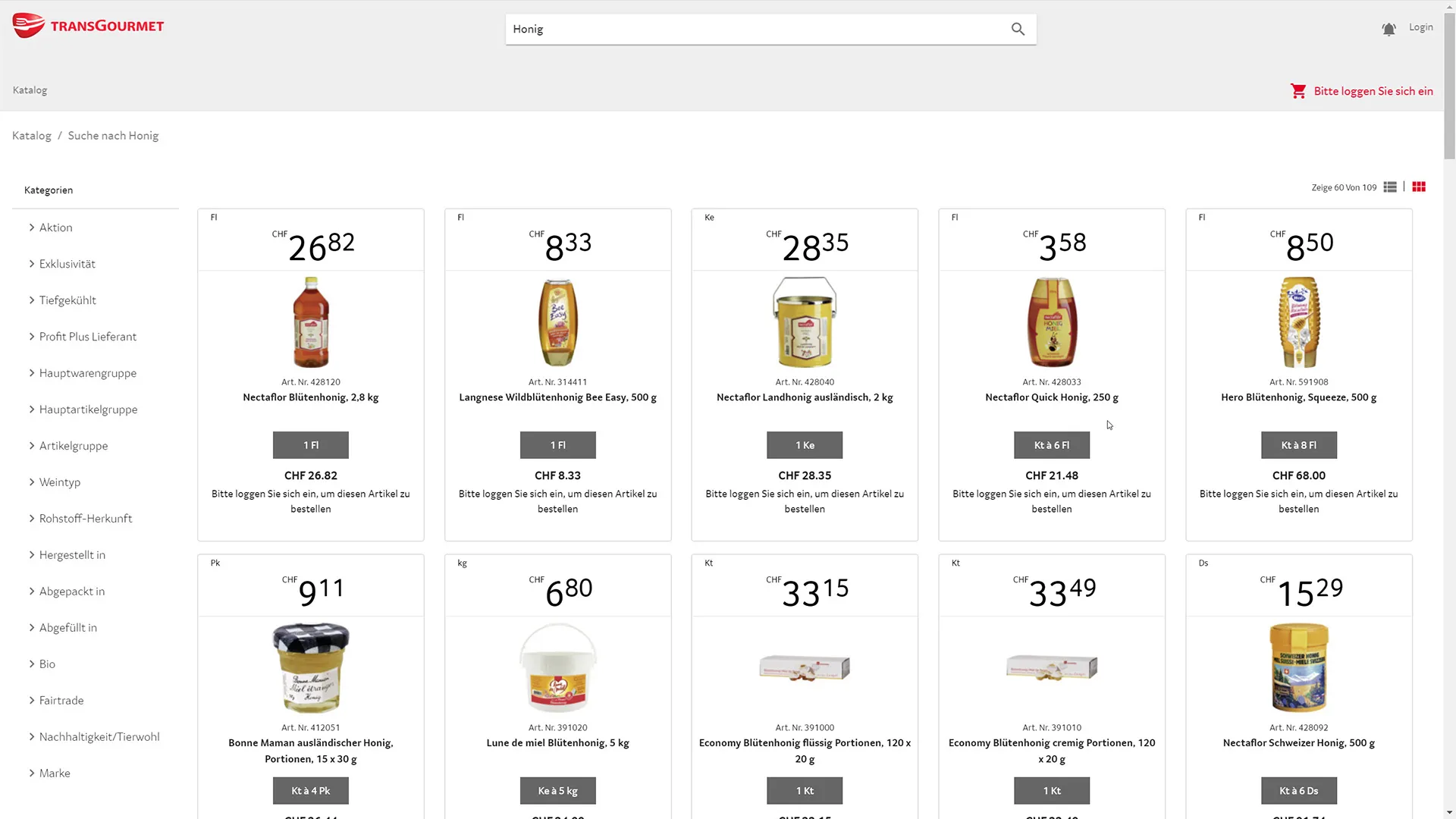 Transgourmet Webshop